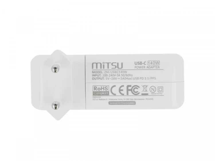 Mitsu Zasilacz ładowarka do laptopa 100W USB-C 5V-9V-12V-15V/3A, 20V-28V/5A PD