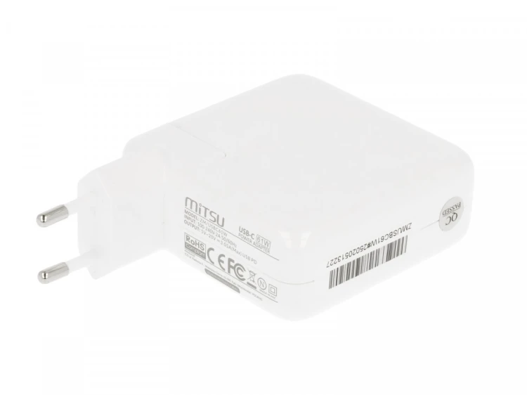 Mitsu Zasilacz ładowarka do laptopa 61W USB-C 5V-9V-12V-15V-20V-20.3V/3A PD
