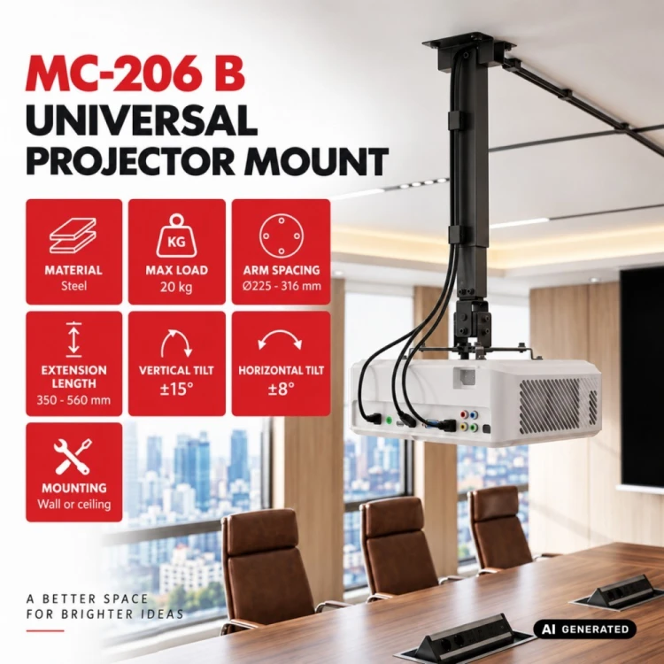 Maclean Uchwyt do projektora uniwersalny MC-206 B