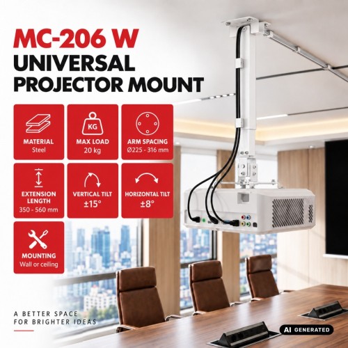 Maclean Uchwyt do projektora uniwersalny MC-206 W