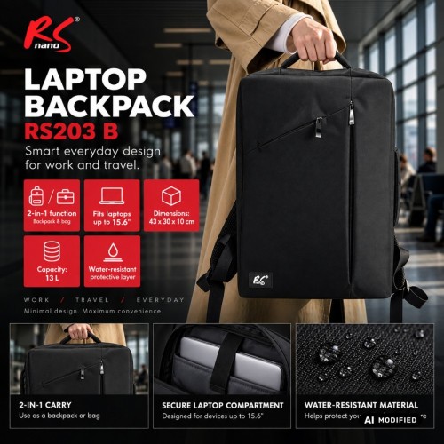 Maclean Plecak/torba na laptopa czarny, RS203 B