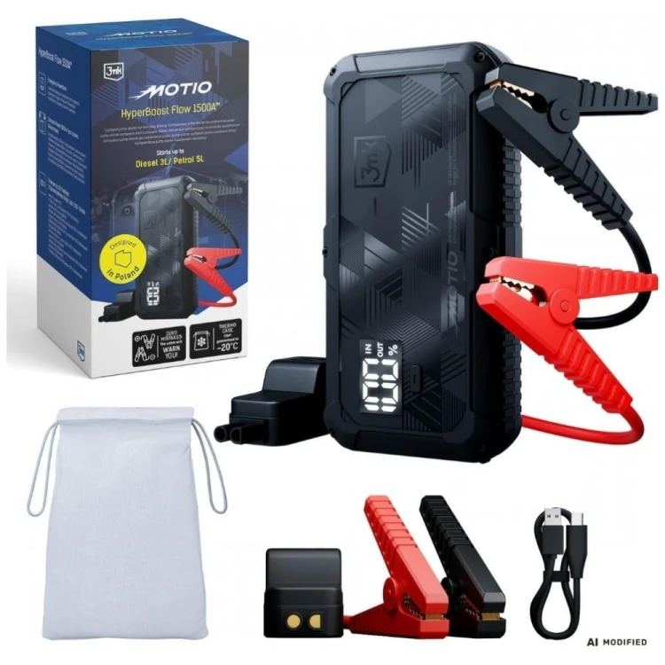 3MK Jump Starter 1500A LED 10000mAh HyperBoost Flow Booster Powerbank