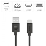 Hama Kabel usb-a usb-c entry level 60W 1,2m czarny