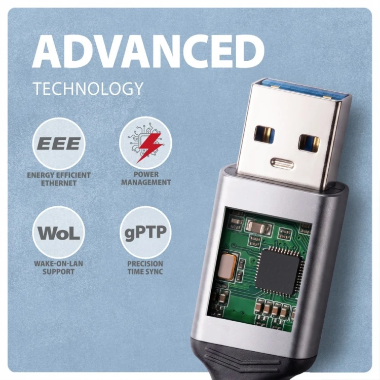 AXAGON ADE-AM20 USB-A Gigabit Ethernet adapter z zintegrowanym kablem sieciowym CAT6 RJ-45 2 m
