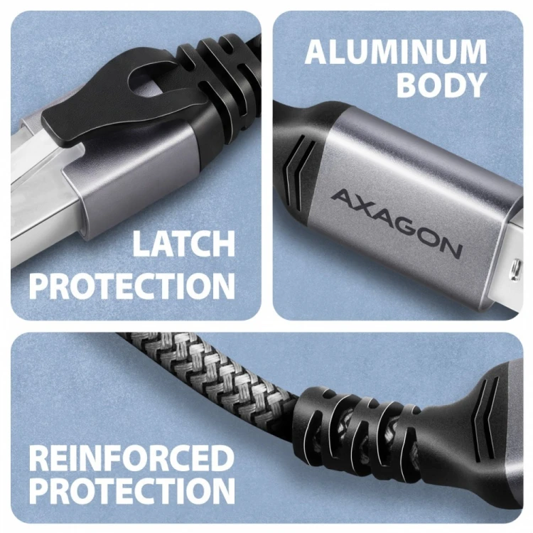 AXAGON ADE-AM50 USB-A Gigabit Ethernet adapter z zintegrowanym kablem sieciowym CAT6 RJ-45 5 m