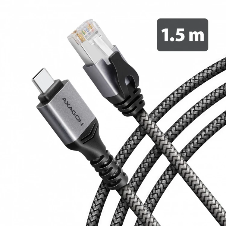 AXAGON ADE-CM15 USB-C Gigabit Ethernet adapter z zintegrowanym kablem sieciowym CAT6 RJ-45 1.5 m