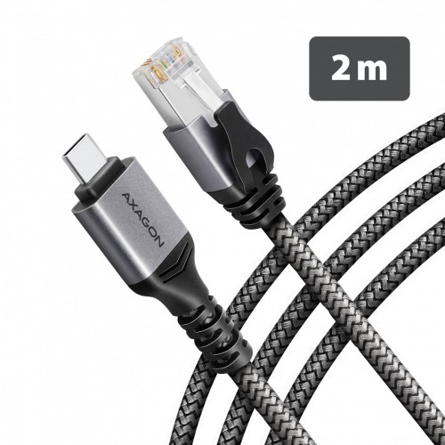 AXAGON ADE-CM20 USB-C Gigabit Ethernet adapter z zintegrowanym kablem sieciowym CAT6 RJ-45 2 m