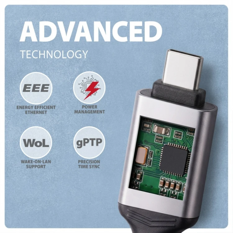 AXAGON ADE-CM20 USB-C Gigabit Ethernet adapter z zintegrowanym kablem sieciowym CAT6 RJ-45 2 m