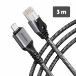 AXAGON ADE-CM30 USB-C Gigabit Ethernet adapter z zintegrowanym kablem sieciowym CAT6 RJ-45 3 m