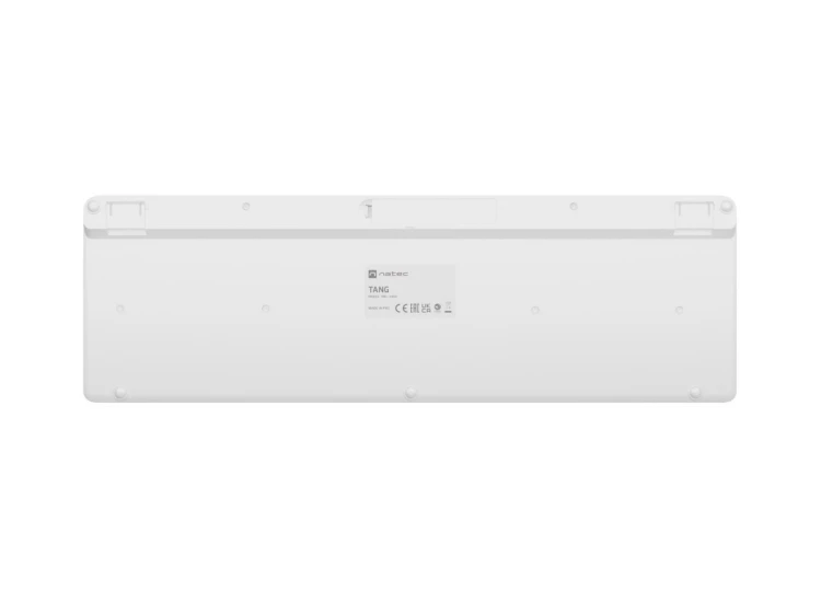 Natec Klawiatura Tang US bezprzewodowa BT + 2.4GHz cicha Slim biała