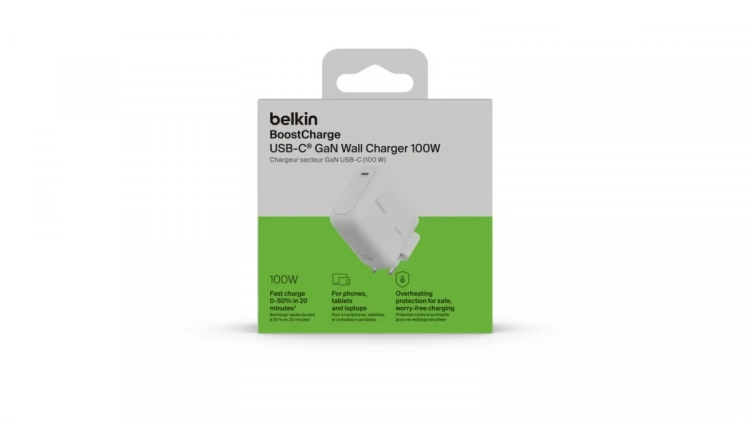 Belkin Ładowarka 100W GaN składana wtyczka 1xUSB-C