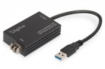 Digitus Karta sieciowa USB 3.0 typ A na Gigabit SFP, adapter światłowodowy 1000 Mb/s, moduł SFP sprzedawany osobno