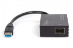 Digitus Karta sieciowa USB 3.0 typ A na Gigabit SFP, adapter światłowodowy 1000 Mb/s, moduł SFP sprzedawany osobno