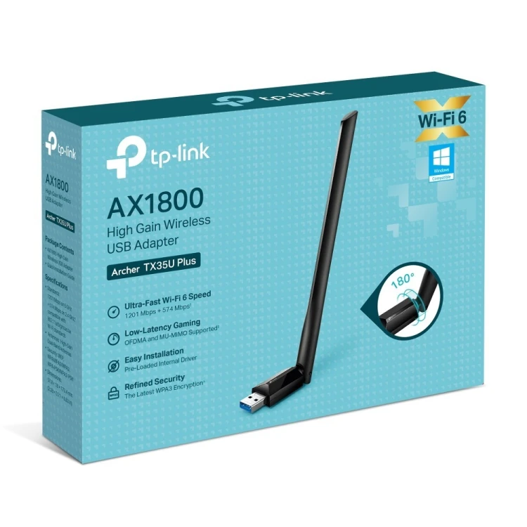 TP-LINK Karta sieciowa Archer TX35U Plu AX1800 High Gain Dual BandWifi6