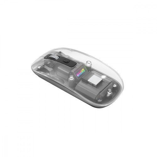 MARVO Mysz biurowa PRISM 20W bezprzewodowa transparentna