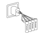 Verbatim Akumulatory AAA USB-C 500 mAh 750mWh 4 szt + kabel USB-C