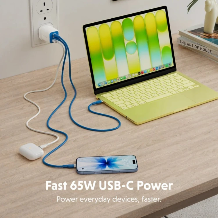 HyperDrive Ładowarka HyperJuice Flex 65W GaN niebieska