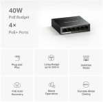 TP-LINK Przełącznik Mercusys 6-Port 10/100 Mbps Desktop Switch with  4-Port PoE+    PORT: 4× 10/100 Mbps PoE+ Ports, 2× 10/100 Mbps Non-PoE Ports MS10