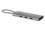 Digitus Stacja dokująca USB-C 8-portowa, HDMI 4K/60Hz, 2x USB-A + 1x USB-C 3.2 Gen1, 3x USB-A 2.0, Power Delivery 100W, DP 1.4 Alt Mode, kabel 18cm