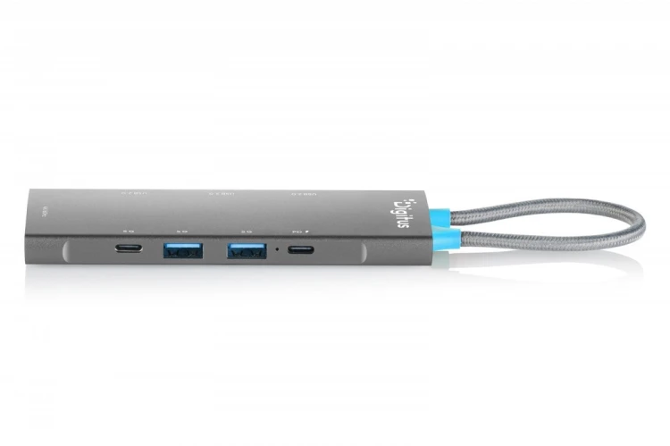 Digitus Stacja dokująca USB-C 8-portowa, HDMI 4K/60Hz, 2x USB-A + 1x USB-C 3.2 Gen1, 3x USB-A 2.0, Power Delivery 100W, DP 1.4 Alt Mode, kabel 18cm