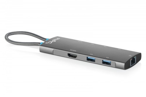 Digitus Stacja dokująca USB-C 8-portowa, HDMI 4K/60Hz, 4x USB-A + 1x USB-C 3.2 Gen1, RJ45 Gigabit, Power Delivery 100W, DP 1.4 Alt Mode, kabel 18cm