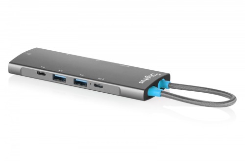Digitus Stacja dokująca USB-C 8-portowa, HDMI 4K/60Hz, 4x USB-A + 1x USB-C 3.2 Gen1, RJ45 Gigabit, Power Delivery 100W, DP 1.4 Alt Mode, kabel 18cm