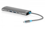 Digitus Stacja dokująca USB-C 8-portowa, HDMI 4K/60Hz, 4x USB-A + 1x USB-C 3.2 Gen1, RJ45 Gigabit, Power Delivery 100W, DP 1.4 Alt Mode, kabel 18cm