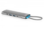 Digitus Stacja dokująca USB-C 9-portowa, 2x HDMI 4K/60Hz, 4x USB-A + 1x USB-C 3.2 Gen1, RJ45 Gigabit, Power Delivery 100W, MST/SST, kabel 18cm