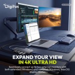 Digitus Stacja dokująca USB-C 9-portowa, 2x HDMI 4K/60Hz, 4x USB-A + 1x USB-C 3.2 Gen1, RJ45 Gigabit, Power Delivery 100W, MST/SST, kabel 18cm
