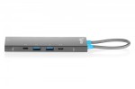 Digitus Stacja dokująca USB-C 9-portowa, 2x HDMI 4K/60Hz, 4x USB-A + 1x USB-C 3.2 Gen1, RJ45 Gigabit, Power Delivery 100W, MST/SST, kabel 18cm
