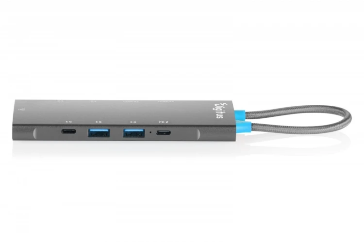 Digitus Stacja dokująca USB-C 9-portowa, 2x HDMI 4K/60Hz, 4x USB-A + 1x USB-C 3.2 Gen1, RJ45 Gigabit, Power Delivery 100W, MST/SST, kabel 18cm