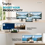 Digitus Stacja dokująca USB-C 9-portowa, 2x HDMI 4K/60Hz, 4x USB-A + 1x USB-C 3.2 Gen1, RJ45 Gigabit, Power Delivery 100W, MST/SST, kabel 18cm
