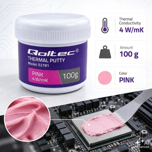Qoltec Pasta termoprzewodząca | 4W/m-K | 100g | różowa
