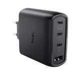 Trust Ładowarka czarna MAXO GaN 65W 3xUSB-C 1xUSB-A