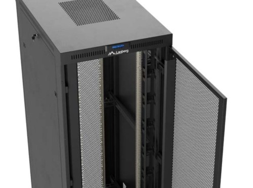 Lanberg Szafa instalacyjna rack stojąca 19 cali 47U 800x1200 czarna drzwi    perforowane LCD (flat pack) V2