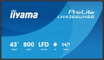 IIYAMA Monitor  profesjonalny 43 cale LH4366UHSB-B1AG 4K, VA, A14, 800cd, 4000:1, 6,5ms,2xHDMI, USB-C, RJ45, 2xUSB, 2x10W, WiFi, iiSignage2, RAM: 4GB,