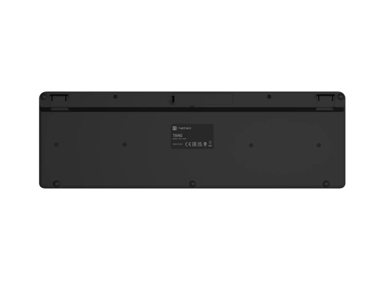 Natec Klawiatura Tang US bezprzewodowa BT + 2.4GHz cicha Slim czarna