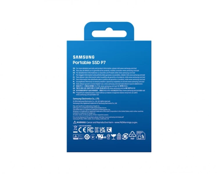 Samsung Dysk SSD Portable P7 1TB USB4.0 GEN 3x2 MU-PF1T0G/WW