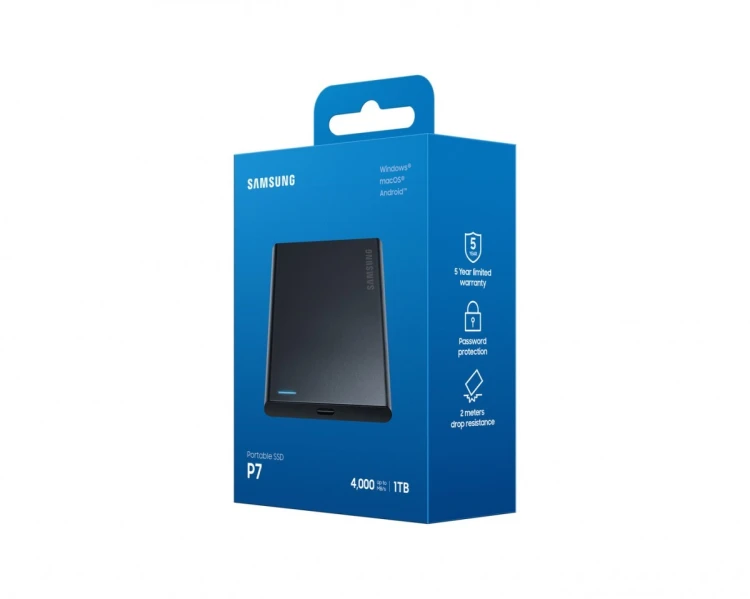 Samsung Dysk SSD Portable P7 1TB USB4.0 GEN 3x2 MU-PF1T0G/WW