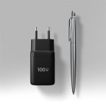 AXAGON ACU-PQ100 Ładowarka sieciowa GaN 100W, 2x port (USB-C + USB-A), PD3.0/PPS/QC4+, mini, czarna