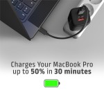 AXAGON ACU-PQ100 Ładowarka sieciowa GaN 100W, 2x port (USB-C + USB-A), PD3.0/PPS/QC4+, mini, czarna