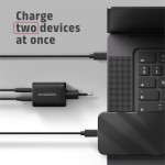 AXAGON ACU-PQ100 Ładowarka sieciowa GaN 100W, 2x port (USB-C + USB-A), PD3.0/PPS/QC4+, mini, czarna