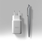 AXAGON ACU-PQ100W Ładowarka sieciowa GaN 100W, 2x port (USB-C + USB-A), PD3.0/PPS/QC4+, mini, biała