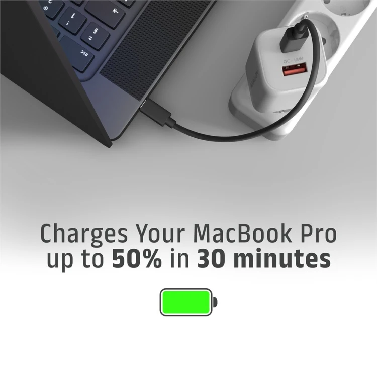 AXAGON ACU-PQ100W Ładowarka sieciowa GaN 100W, 2x port (USB-C + USB-A), PD3.0/PPS/QC4+, mini, biała