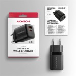 AXAGON ACU-PQ33 Ładowarka sieciowa GaN 33W, 2x port (USB-C + USB-A), PD3.0/PPS/QC4+, czarna