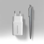 AXAGON ACU-PQ33W Ładowarka sieciowa GaN 33W, 2x port (USB-C + USB-A), PD3.0/PPS/QC4+, biała