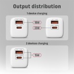AXAGON ACU-PQ33W Ładowarka sieciowa GaN 33W, 2x port (USB-C + USB-A), PD3.0/PPS/QC4+, biała