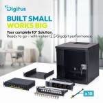 Digitus Przełącznik sieciowy niezarządzalny PoE+ 10" 8x RJ45 2.5G, 1x SFP+ 10G, 60Gbps, budżet 80W, 802.3af/at, metalowy, bez wentylatora, Plug&Play