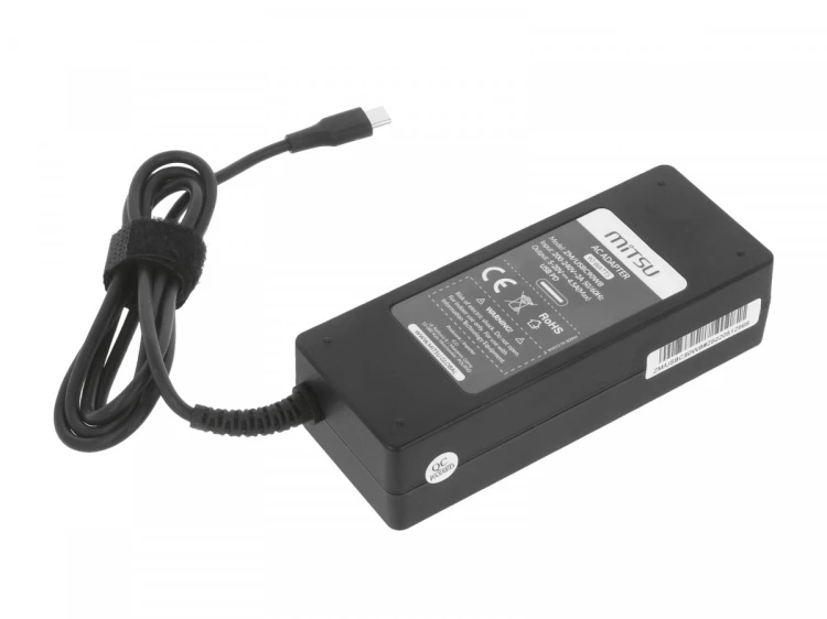 Mitsu Zasilacz ładowarka do laptopa 90W USB-C 5V-9V-12V-15V/3A, 20V/4.5A PD