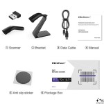 Qoltec Bezprzewodowy czytnik kodów kreskowych 1D 2D + stojak na skaner |QR | EAN | USB